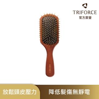 【TRIFORCE 翠芙思】金奢頭皮紓壓氣墊梳(黃金梳針/紓壓梳/頭皮梳/木質梳子/過年禮盒/年節禮品)
