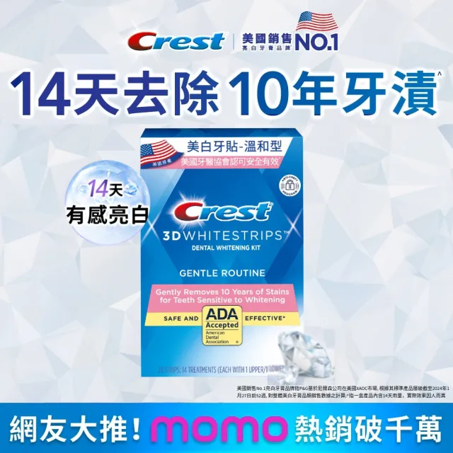 【Crest】溫和美白牙貼明星組2入．溫和有效．美國FDA認證(14天份/盒 2入組)