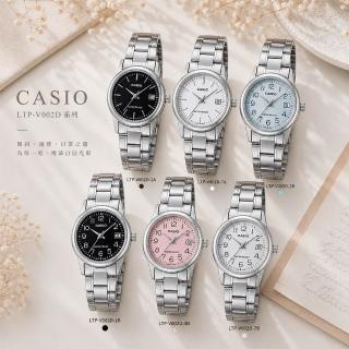 【CASIO 卡西歐】LTP-V002D系列 簡約設計 日期視窗 女指針錶(精緻輕巧 錶徑約2.5公分)