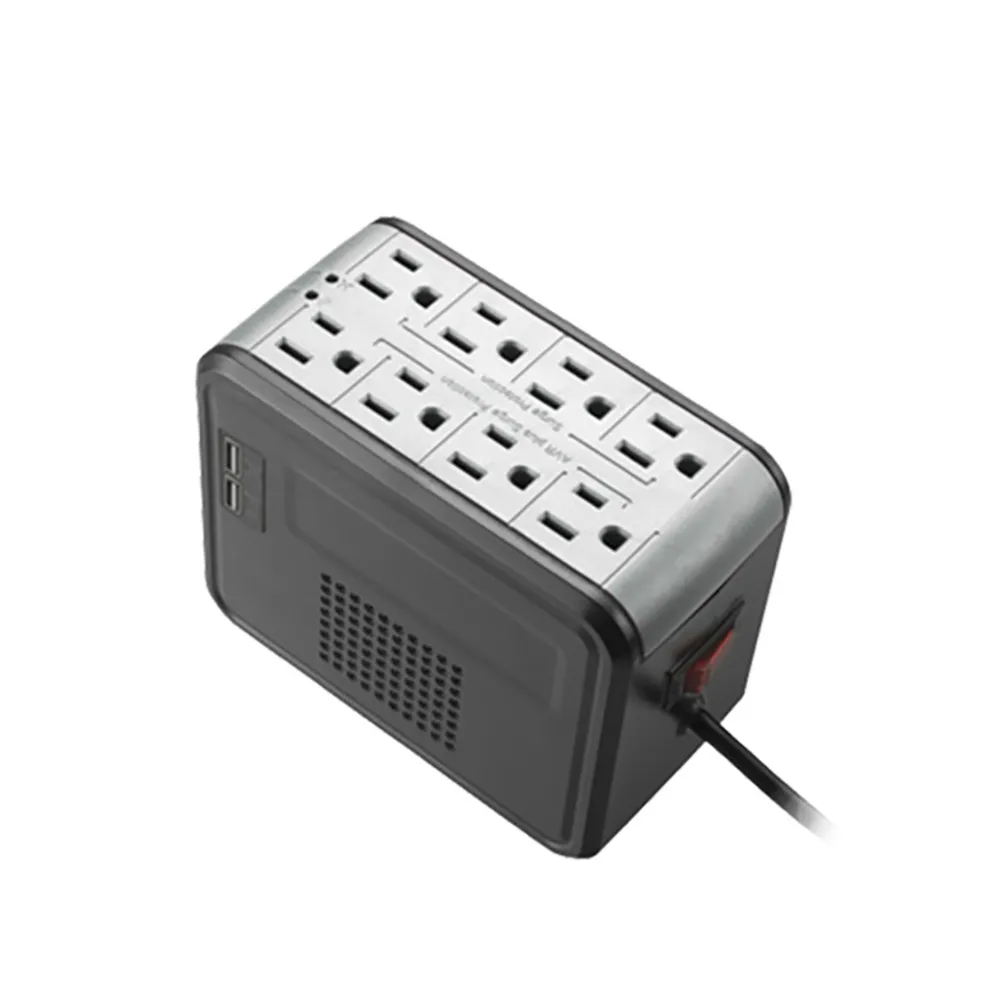 【IDEAL 愛迪歐】昌運監視器 PSCU-1000 1000VA 1KVA 含USB充電埠 電子式穩壓器 冷銀灰