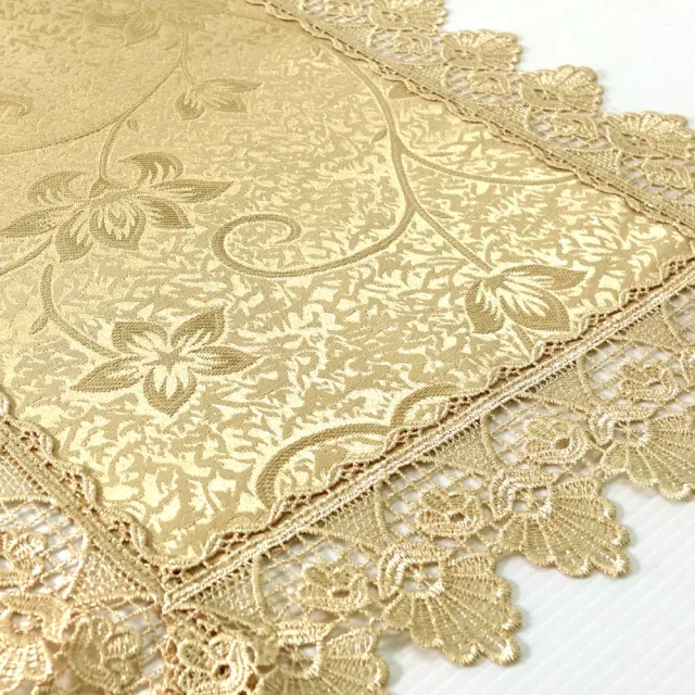 【LASSLEY】歐式蕾絲桌巾小桌巾43x60cm(花邊桌布 裝飾 桌墊 檯布 茶几 小桌 櫃巾 斗櫃 軟裝 台灣製造)