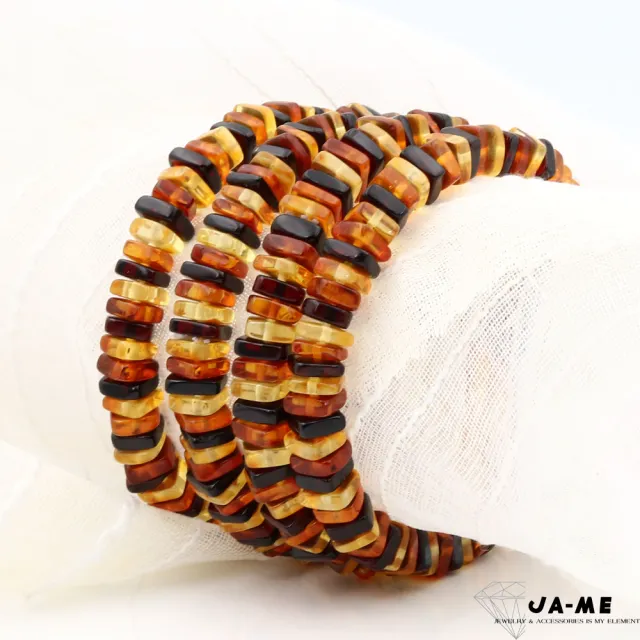 【JA-ME】天然琥珀 多寶方塊手串7-8mm