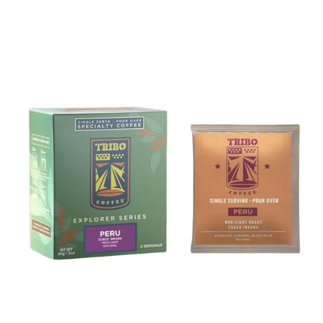 【TRIBO COFFEE】秘魯 庫斯科 印卡瓦 日曬 淺中焙濾掛式咖啡(11gX5包/盒; 精品咖啡; 冠軍烘豆師)