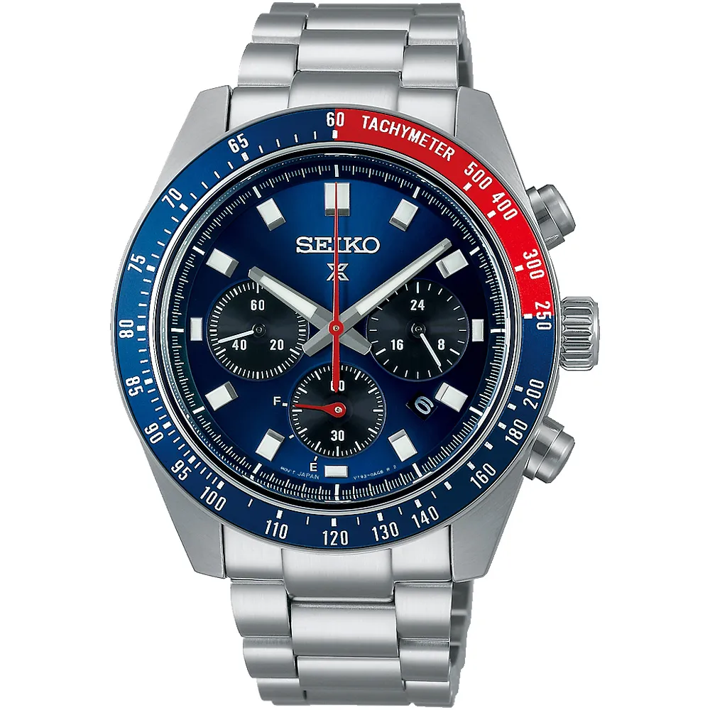 【SEIKO 精工】PROSPEX SPEEDTIMER 大熊貓 三眼太陽能計時錶/41.4mm(SSC913P1/V192-0AH0B)