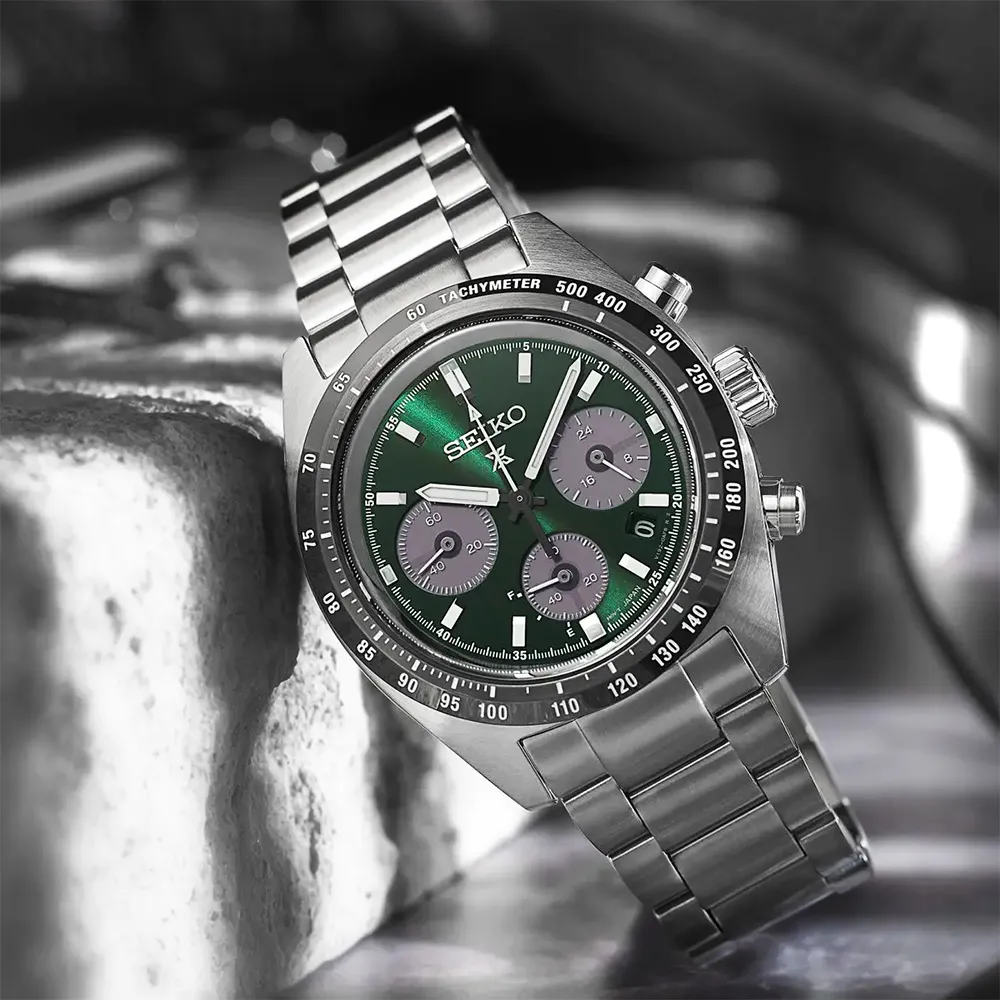 【SEIKO 精工】Prospex SPEEDTIMER 森林熊貓 太陽能三眼計時手錶 母親節 禮物 送禮(SSC933P1/V192-0AF0G)