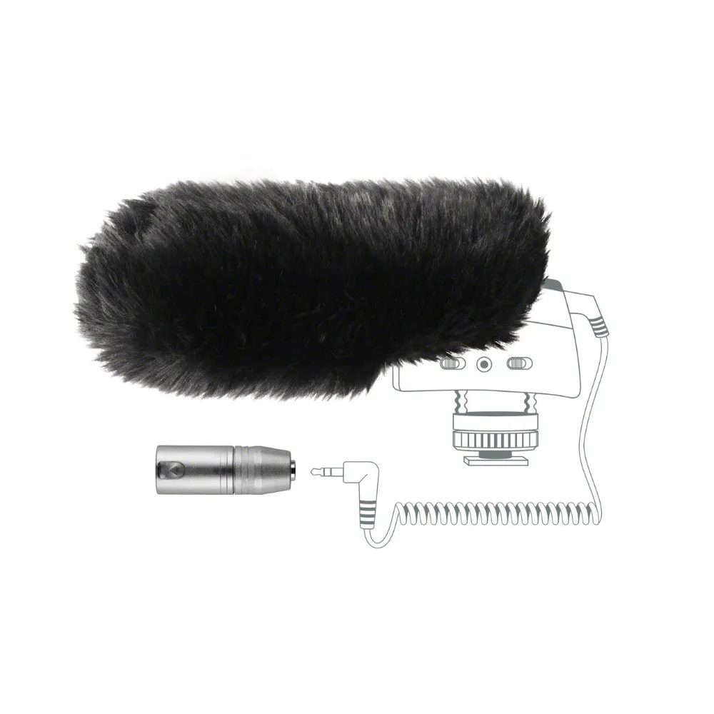 【SENNHEISER 森海塞爾】MZW 400 專用防風毛套 + XLR轉接頭 配件套組For MKE 400短槍型麥克風(正成公司貨)