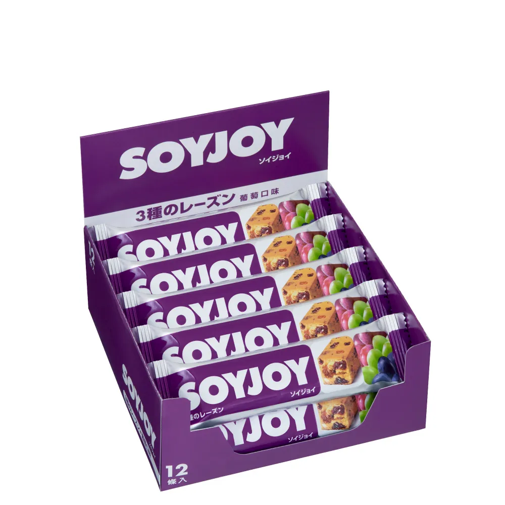 【SOYJOY】大豆水果營養棒-葡萄口味30g(12入/盒-膳食纖維 無添加麵粉 不含膽固醇 能量補充)