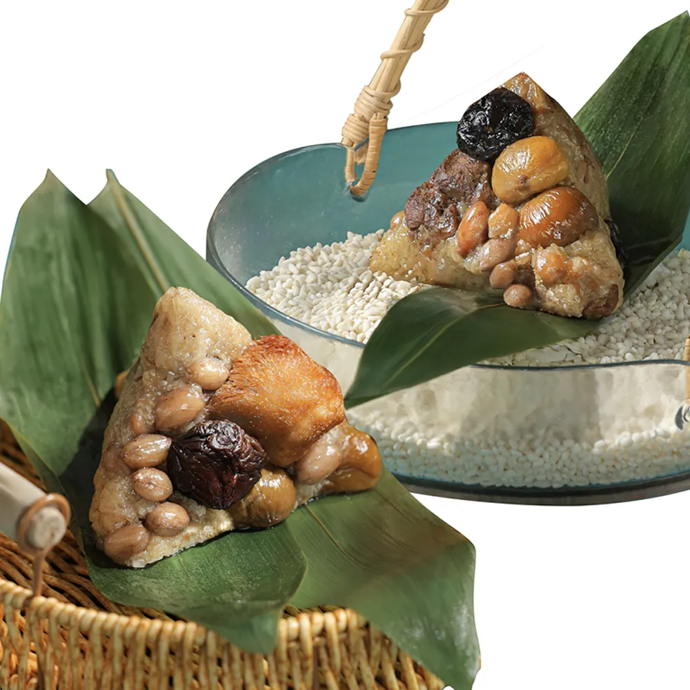 【YANG MING SPRING 陽明春天】嚴選素粽禮盒5入(香菇栗子粽*2顆+麻油猴頭菇粽*3顆/盒/素食．賞星鮮嚴選)