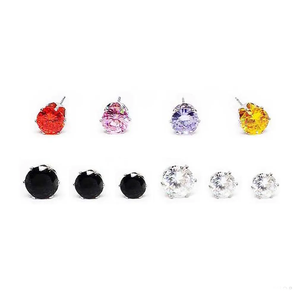 【ENANSHOP 惡南宅急店】大水鑽純鋼耳環2入組 鋼針 磁鐵 無耳洞可 不生鏽 抗過敏 磁鐵-0001D
