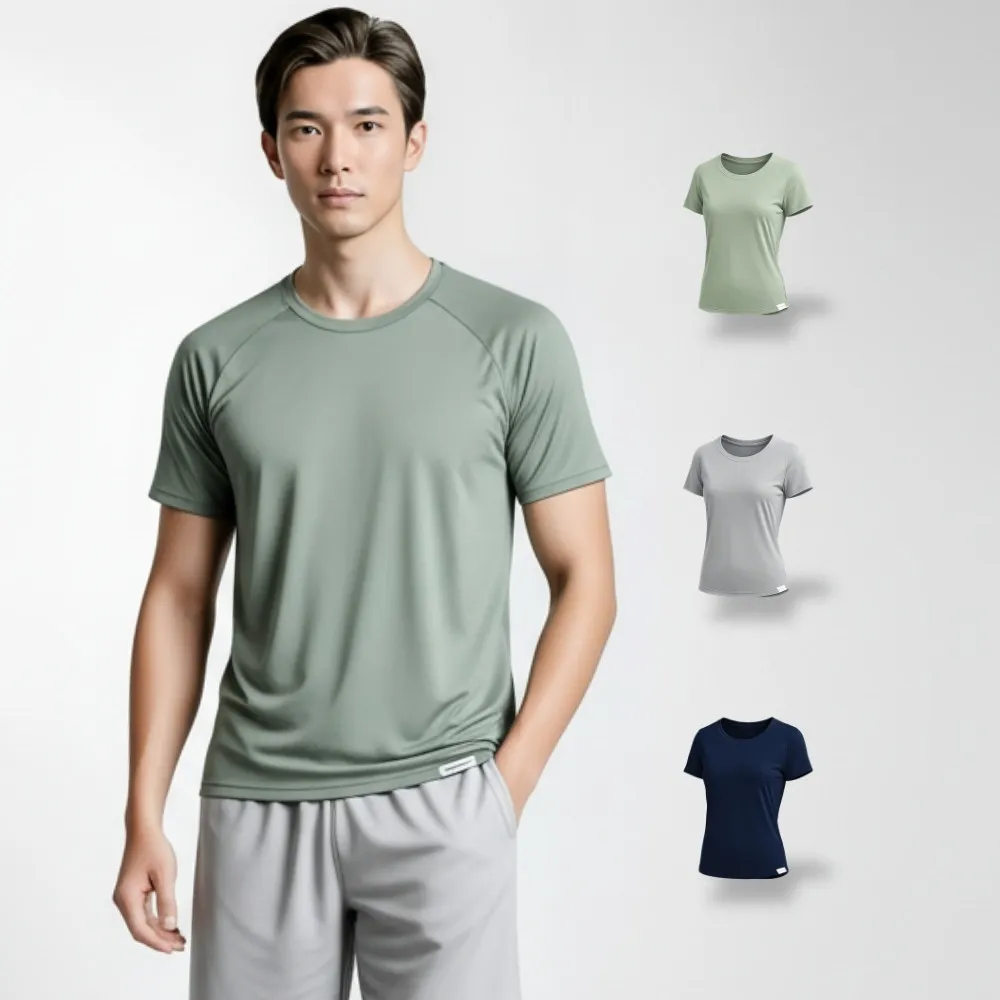 【COOCHAD 酷爵機能】CueSkin 爽涼機能衣 男短袖落肩款(涼感透氣 吸濕排汗 台灣織造)