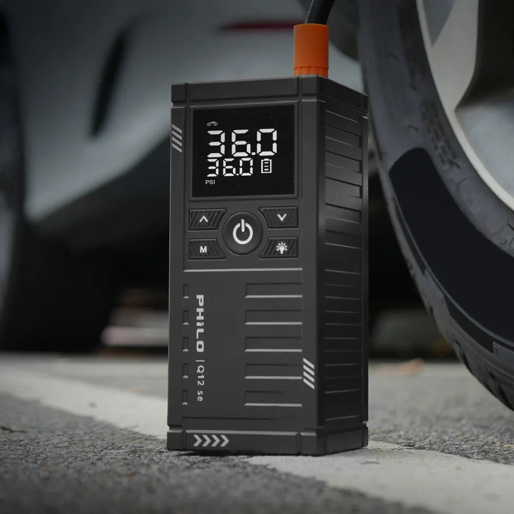 【Philo 飛樂】Q12se 12000Mah 救車打氣多功能機(打氣機/汽車急救電源/汽車接電/汽車啟動電源/自動打氣機)