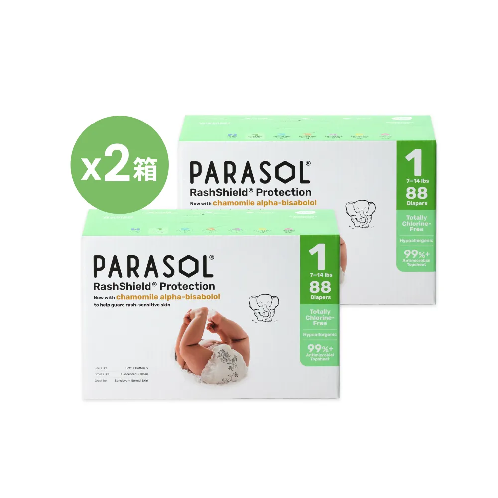 【PARASOL】總代理｜進化版_Clear+Dry 新科技水凝尿布 禮盒2箱組 黏貼型NB-L(2包/箱)