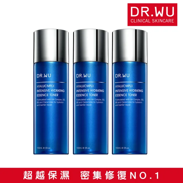 【DR.WU 達爾膚】玻尿酸保濕精華化妝水150ML(經典款 3入組)