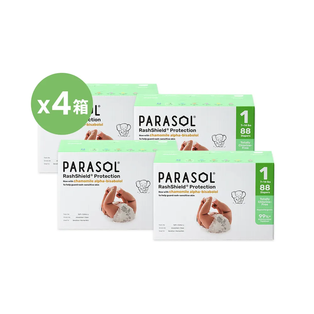【PARASOL】總代理|進化版_新科技水凝尿布 禮盒4箱組 黏貼型NB-L(2包/箱)