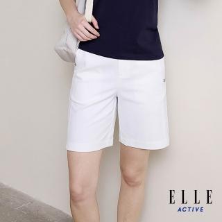 【ELLE ACTIVE】女款 口袋設計高腰修身休閒短褲-白色(EA26S1W3001#90)