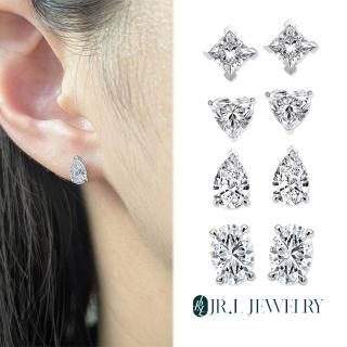 【JR.L JEWELRY】1克拉 花式鑽石耳環(培育鑽石 鉑金)