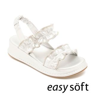 【Easy Spirit】閃鑽荷葉邊後鬆緊涼鞋IKUYA(銀色)