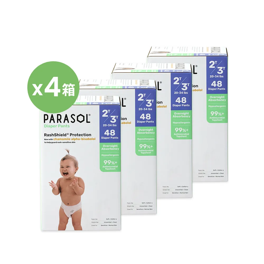 【PARASOL】總代理|進化版_新科技水凝果凍褲 禮盒4箱組 褲型尿布L-XXL(2包/箱)
