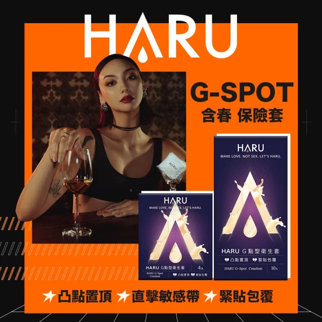 【HARU 含春】G-SPOT G點型保險套組 40入 (凸點環繞 安全套 衛生套)