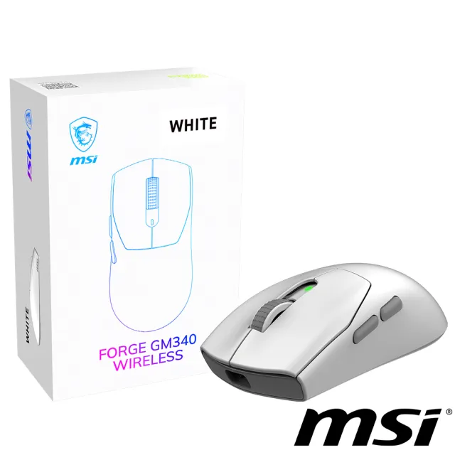 【MSI 微星】FORGE GM340 W WHITE無線電競滑鼠