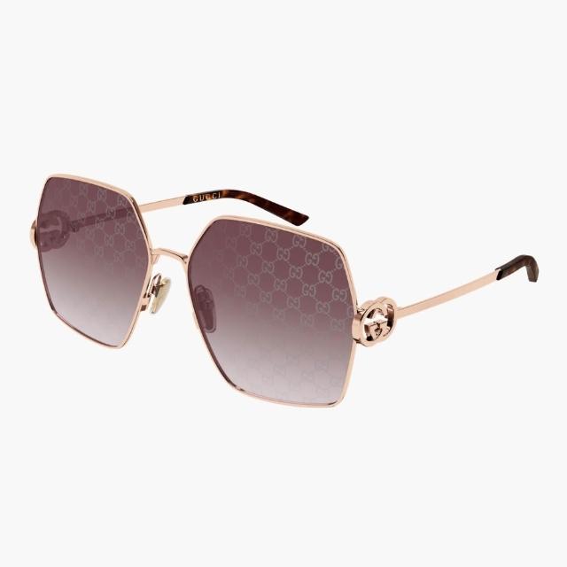 【GUCCI 古馳】方形金屬太陽眼鏡(GG2163S-004)
