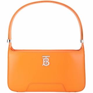 【BURBERRY 巴寶莉】TB 滑動式可調背帶牛皮肩背/斜背腋下包-橘色