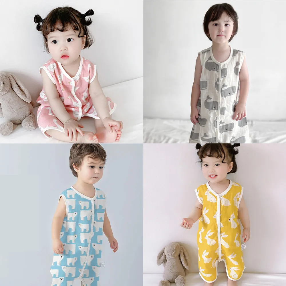 【Muslin tree】Muslin tree二層紗防踢被無袖防踢被(2層紗 兒童背心防踢被背心 空調房 冷氣房 無袖背心)