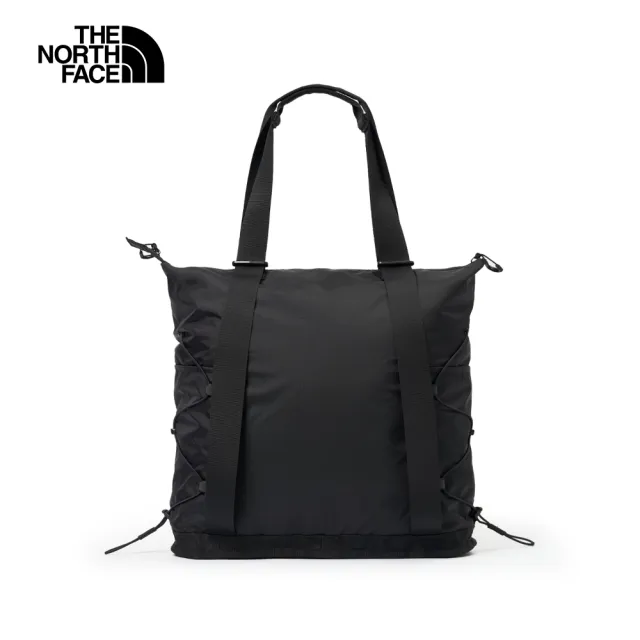 【The North Face】北面男女款黑色DWR防潑水背提兩用托特包|52SV4HF