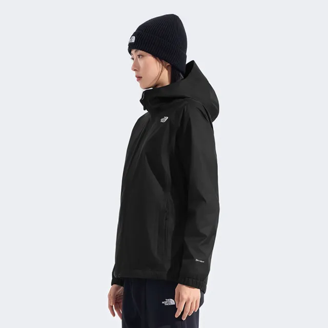 【The North Face】北面女款黑色DryVent防水透氣衝鋒衣｜8EYGJK3(外套)