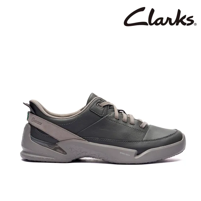 【Clarks】男鞋 輕鬆走-Tri Ease Lace男款真皮舒適緩震輕量休閒鞋 運動鞋 健走鞋(灰色)(CLM87339C)