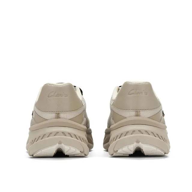 【Clarks】男鞋 微風跑-Zeph Trek Go織物全織面抗撕裂輕盈透氣厚底運動鞋 休閒鞋 增高鞋(沙色)(CLM88169C)