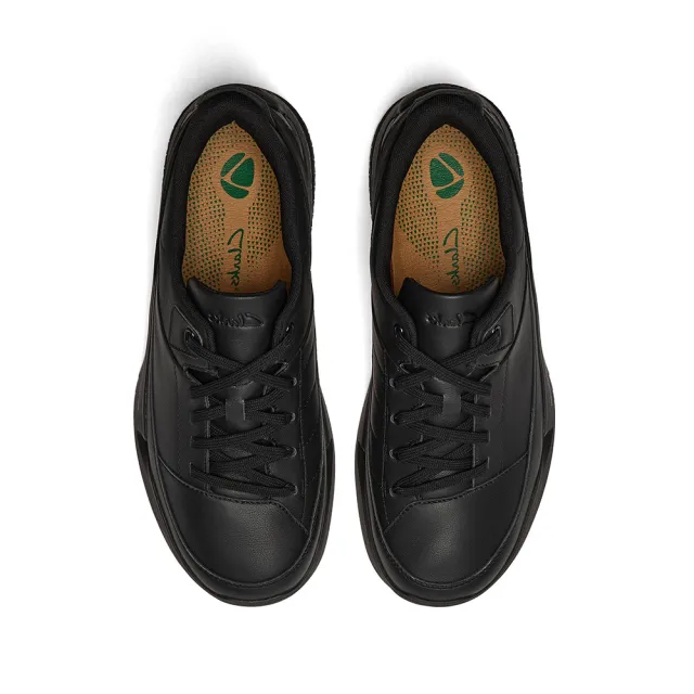 【Clarks】男鞋 輕鬆走-Tri Ease Lace男款真皮舒適緩震輕量休閒鞋 運動鞋 健走鞋(黑色)(CLM87338C)