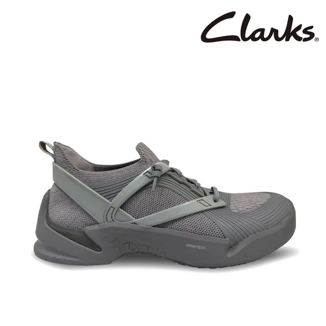 【Clarks】女鞋 輕鬆走-Tri Ease Slip.女款織物透氣面料休閒鞋 運動鞋 機能鞋(灰色)(CLF87631C)