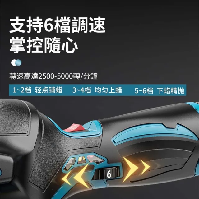 【Ogula 小倉】拋光機 打蠟機 DA機（一電+豪華配件）(六檔調速/電量顯示/輕量設計/高速快充)