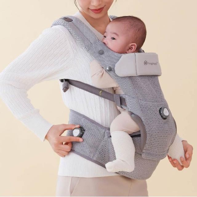 【hugpapa】DIAL-FIT MAX 韓國四合一雙旋鈕嬰兒減壓背帶 透氣新生兒腰凳背巾/揹巾(運動旋鈕調整鬆緊)