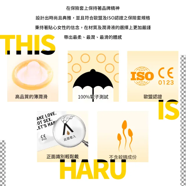 【HARU 含春】Ultra Thin 超薄型保險套 4入/盒(極薄絲滑 保險套 安全套)