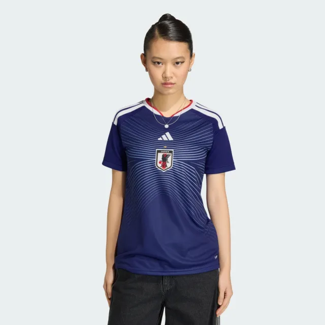【adidas 愛迪達】世界盃 日本 主場球迷版 短袖球衣  吸濕排汗 女 JZ9684