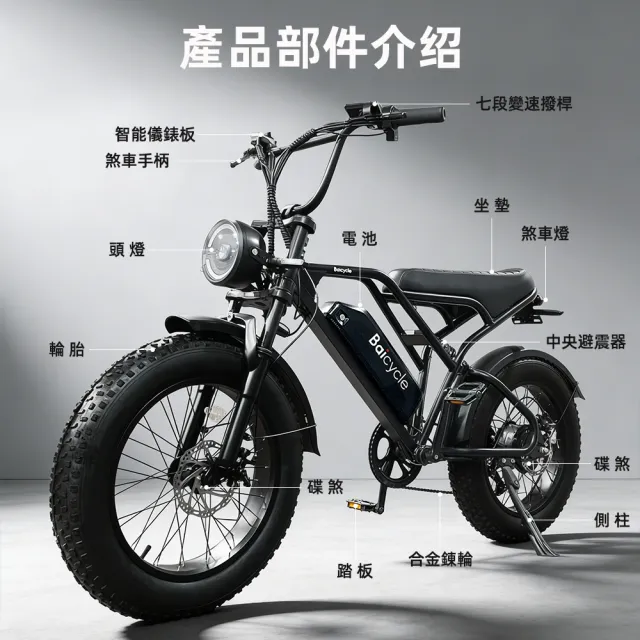 【Baicycle】SP4 48V胖胎復古電動輔助自行車