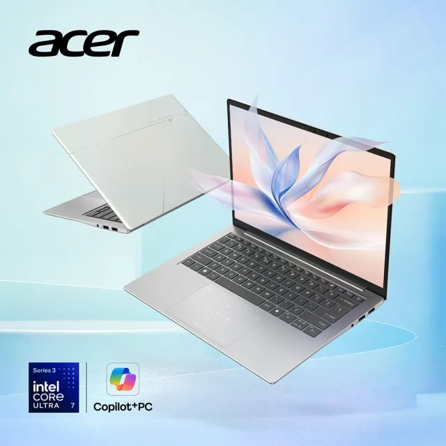 【Acer】65W快充組★14吋999g極致輕薄OLED AI筆電(Swift Edge/SFE14-I51-77SW/Ultra 7-355/32G/512G/W11)