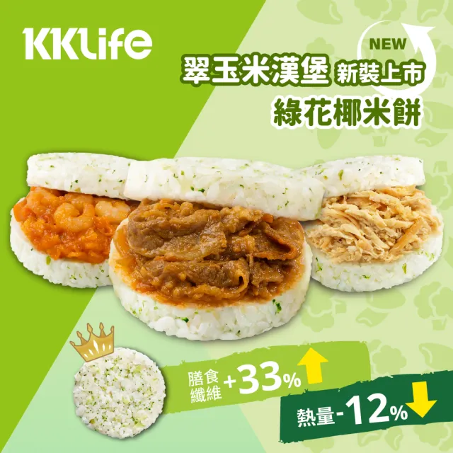 【KKLife】新.升級翠玉米漢堡含運組5盒共15顆(170-180gx3顆/盒;花椰米;壽喜牛.蜜汁豬.艾嘉.早餐.618)