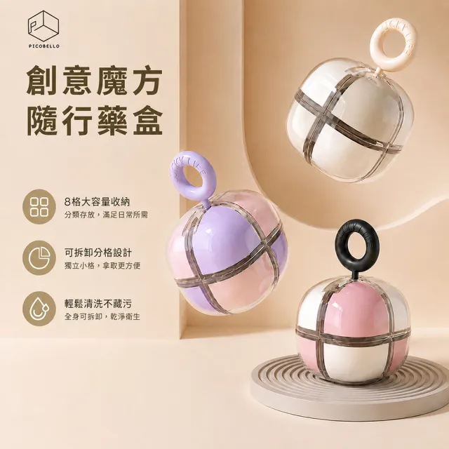 【picobello】創意魔方隨行藥盒