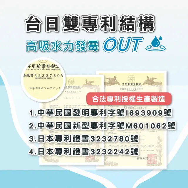 【怪獸】10秒頂吸系列 台灣製 速乾防滑軟式珪藻土吸水地墊(輕柔腳感客廳可用/浴室踏墊/防霉)