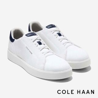 【Cole Haan】GRANDPRO LUXE SLIP-ON STITCHLITE SNEAKERS 針織休閒鞋 男款寬楦 白色拚藍(C44821)