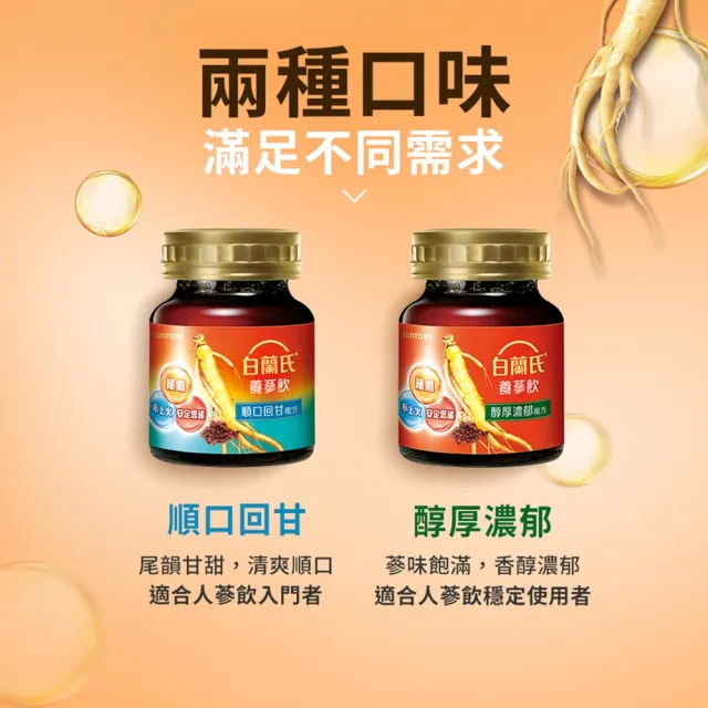 【白蘭氏】養蔘飲 順口回甘 60ml*6入*2盒 共12入 (順口回甘 植物性複方 補氣不上火)
