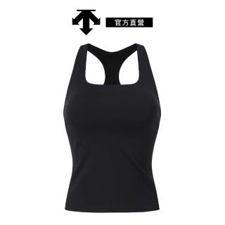 【DESCENTE】迪桑特 女士 專業健身中等支撐運動背心 BraTop(黑色)