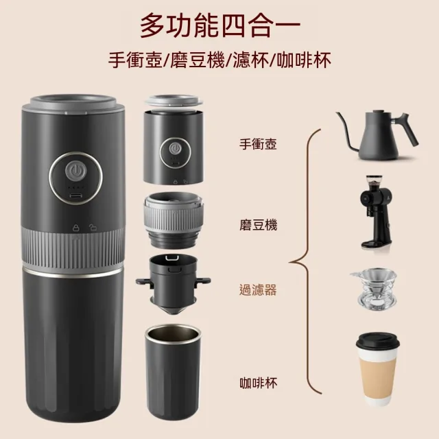 研磨手衝一體咖啡機 電動磨豆機 戶外便攜研磨設備 家用手沖萃取咖啡機