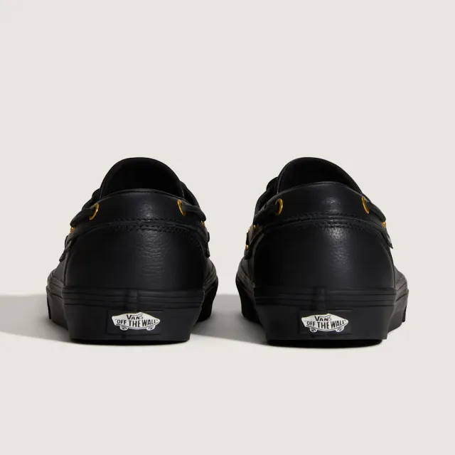 【VANS】官方旗艦 2-Eyelet Boat Shoe 黑色船鞋 休閒鞋