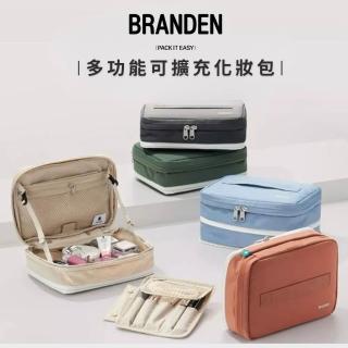【Branden】韓國官方授權｜多功能擴充化妝包(小巧收納、可擴充設計、可以調整角度)