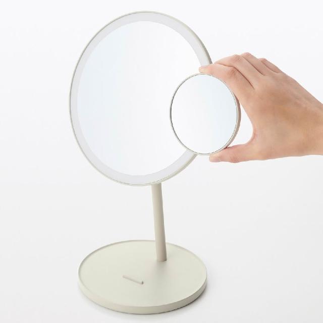 【MUJI 無印良品】LED化妝鏡/桌上型 寬203x深161x高345mm/型號：MJ-LMR2GL