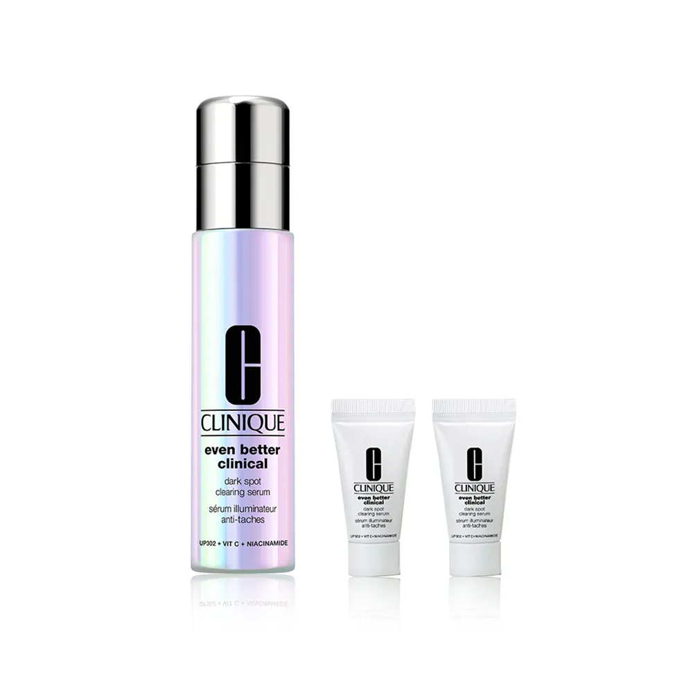 即期品【CLINIQUE 倩碧】超激光淡斑精粹PRO入門組(淡斑精粹PRO 30ml+淡斑保濕輕乳霜5mlx2/美白淡斑精華)